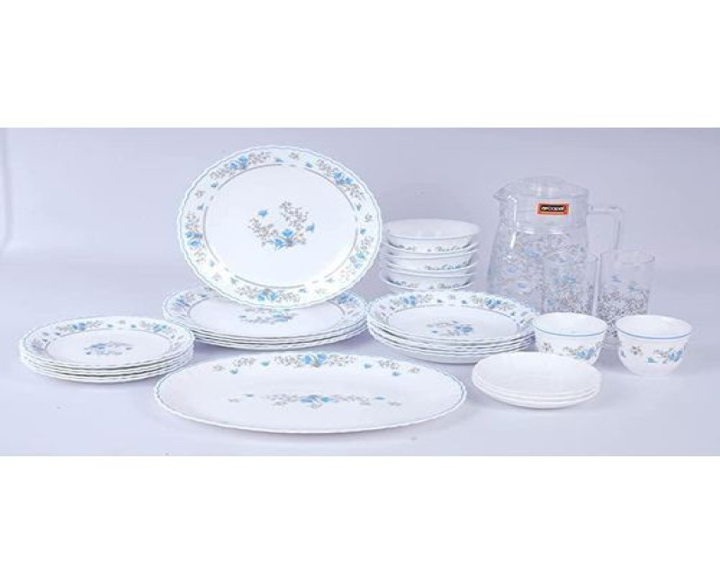 38 Pcs Plates Glasses Cups Bowls Saucers Dinnerware -Multicolor Arcopal