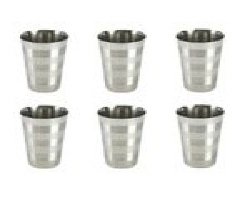 6 Stainless Steel Drinking Tumblers Unbreakable Water Juice Cocktail Mugs- Silver.