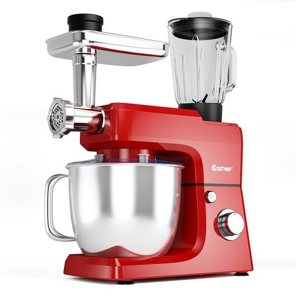 5.5L,6 Speed Stand Dough Mixer, 3ln1Meat Grinder,Blender,Red. Sonifer