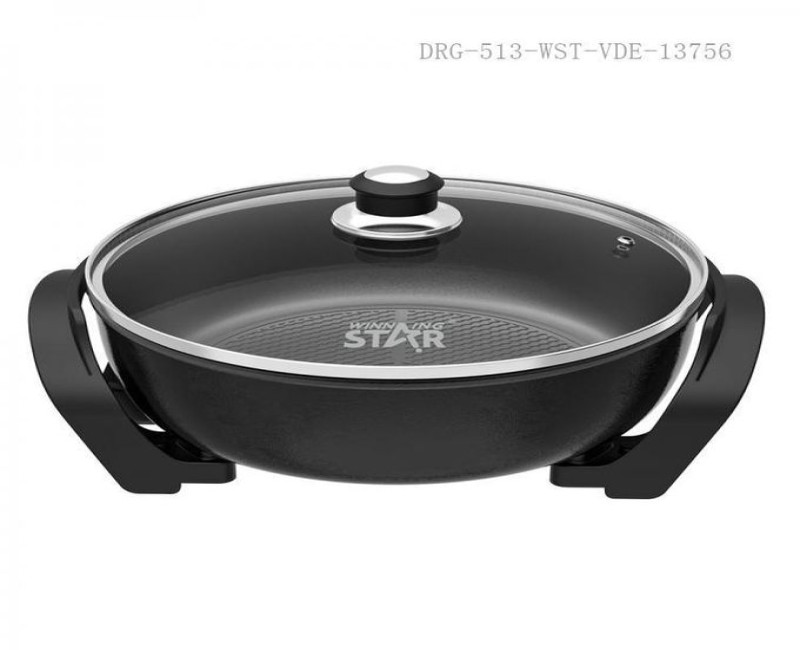 10 L Electric Frying Pan Frying Pan Smokeless Non-stick Frying Grill Multifunctional frying pan Wok Steak BBQ Kitchen Tools With Glass Lid. Winningstar