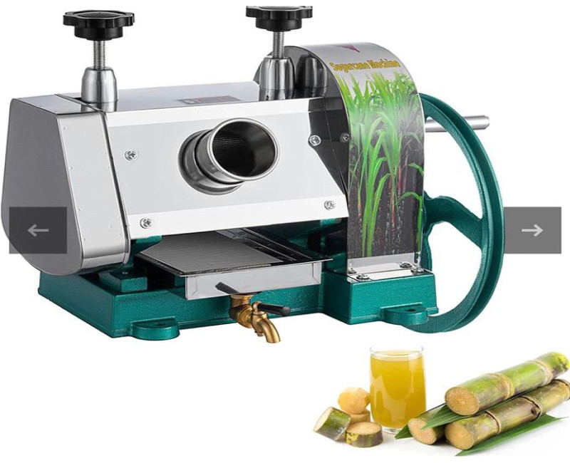 Manual Sugar Cane Juicer Machine Juice Squeezer Press Extractor With Handwhee- Silver.