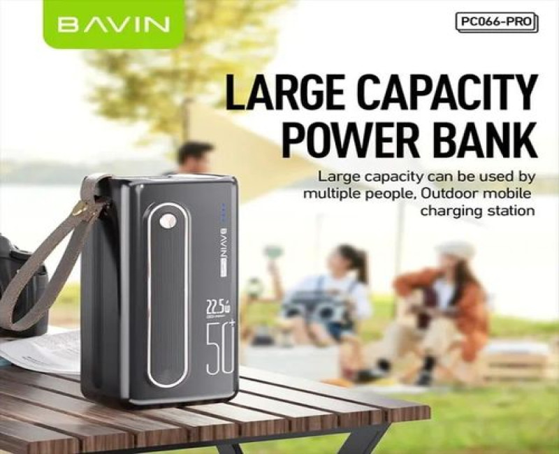 Bavin PC066 Power Bank 50000mAh Large Battery Capacity Power Bank Multiple Input And Output w/ Built-in Flashlight Full Charge can Last Up To1week For Tablet Cell Phones Digi Cams And Gaming- Multicolor Hoco