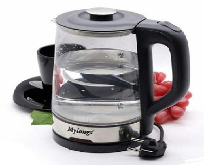 2.2 Litre Glass Electric Milk Water Boiling Kettle- Clear . Mylong
