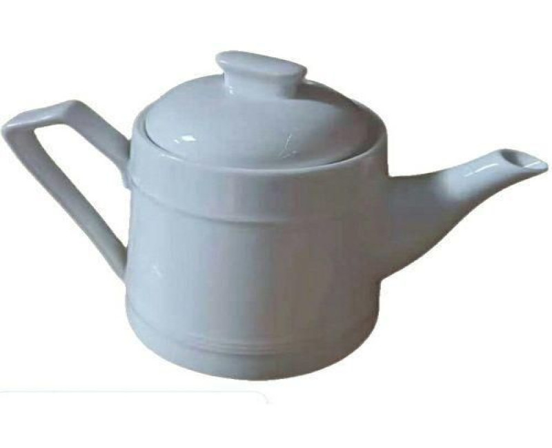 Round Ceramic Teapot, 26 Ounces - White Other