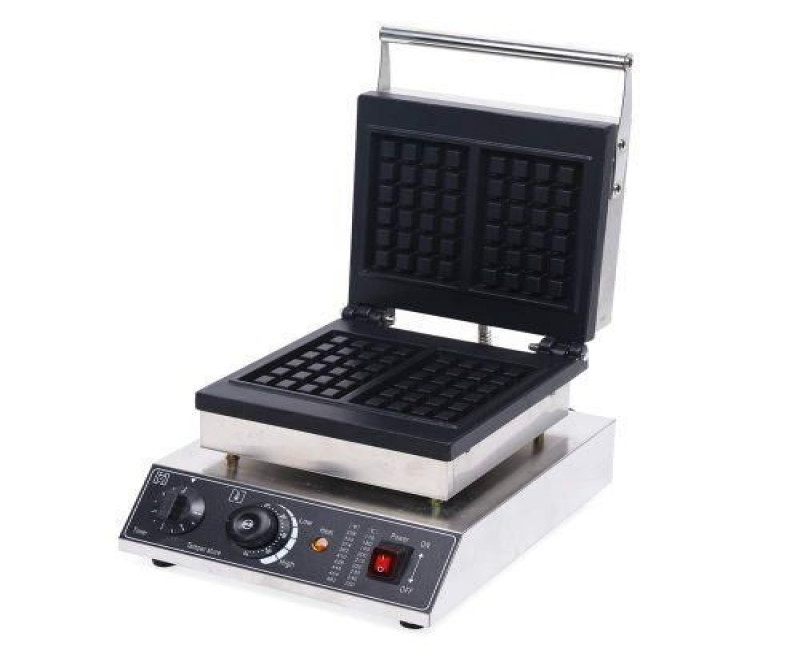 Commercial 2Pcs Nonstick Square Shape 110V 1500W Stainless Steel Electric Waffle Maker Machine- Black.