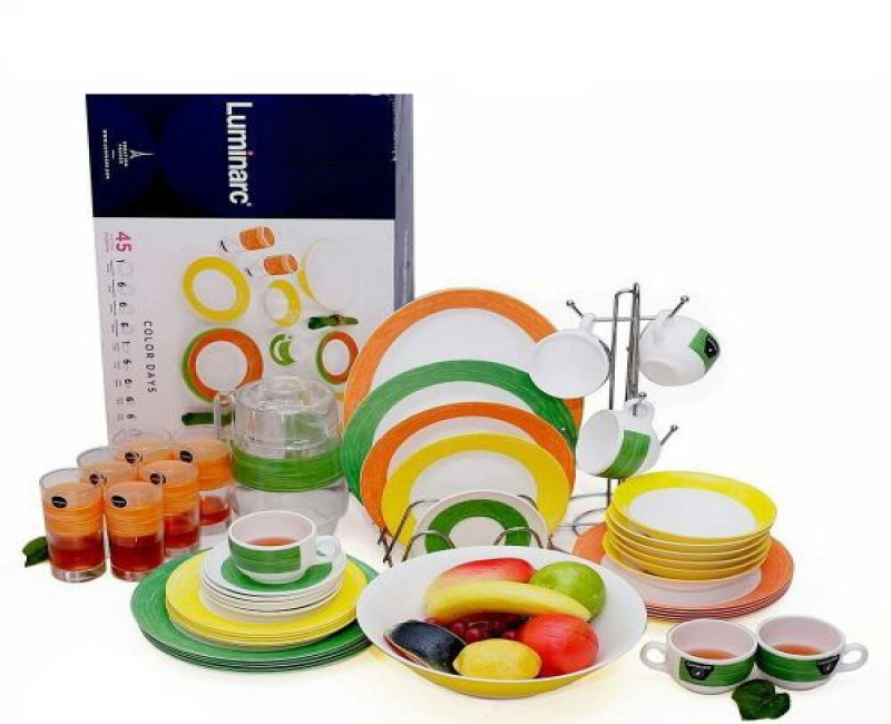 Luminarc Color Days Plates Dinner Set (45 pcs) - Multi-colours Luminarc