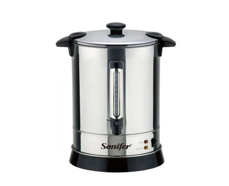 Sonifer 15 Litre Tank Electric Stainless Steel Heating Hot Water Boiler Electric Kettle Urn To Make Tea For Office Parties And Home -Silver