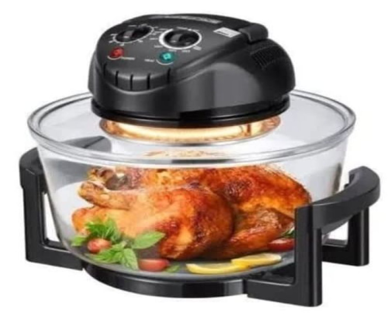 20Litre - 8 In 1 Glass Turbo Convection Halogen Oven, Oil-Free Power Air Fryer Oven Countertop Toaster Oven, Electric Oil-less Air Fryer Microwave Oven Halogen Oven- Multicolor