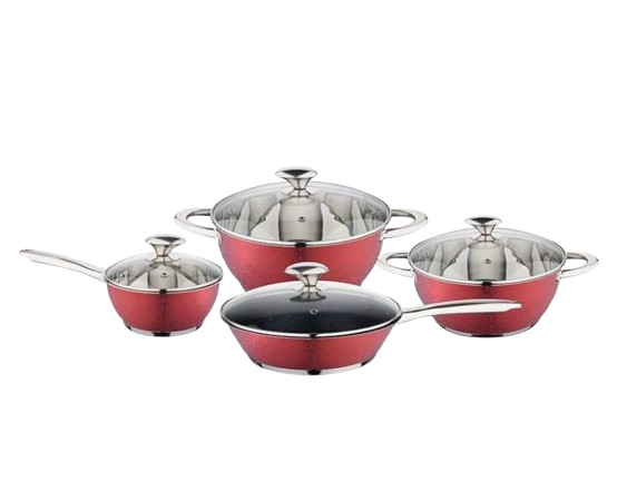 4 Pcs Stainless Steel Cookware Set with Lid Cooking Pots Saucepans Set