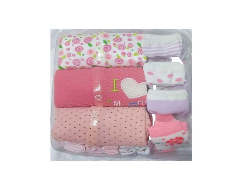 10 Pack Of Baby 3 Overalls + 3 Wash Towels + 4 Pairs Of Socks - Multiple Designs