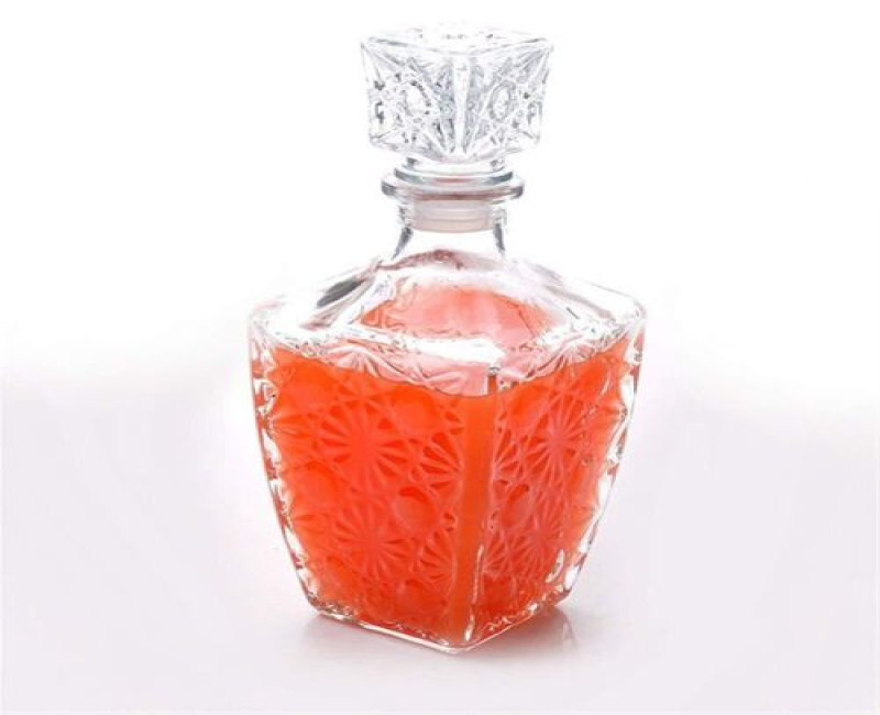 850ML Liquor Wine Breather Drinks Aerator Whiskey Decanter With Airtight Glass Stopper, Lead-Free Crystal Bottle, Glass Decanter For Water Mouthwash Whiskey Vodka Bourbon Spirits Brandy Alcohol Wine Carafe Gift For Home, Bar, Gift, Party Decor- Clear