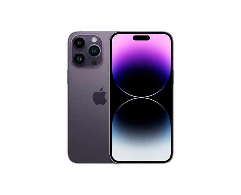 Apple iPhone 14 Pro, Dual SIM, 128GB, 6GB RAM, 6.1" Display, 5G, 48MP+12MP Cameras, Face ID – Deep Purple/Black, 3200mAh Battery