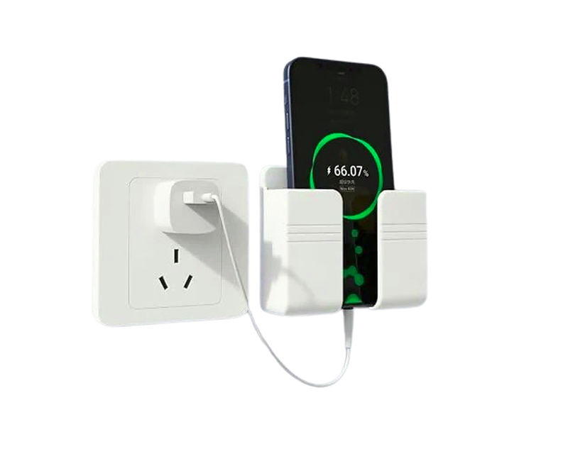 Wall Mounted Phone Holder Organizer -White
