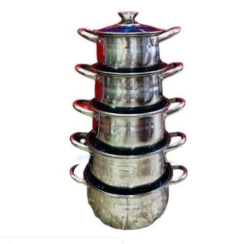 10 Pieces Heavy Cookware Serving Dishes For Home With Glass Lids-Multicolour