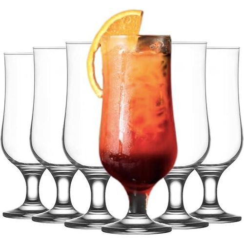 6 Pieces Set Of Large Glasses Drinkware For Cocktails, Milkshakes,PinaColada, Cocktail, Mocktail Glasses, Drinks, Beers, Cold Drinks, Juices, Gifting, Shakes, Water-Transparent