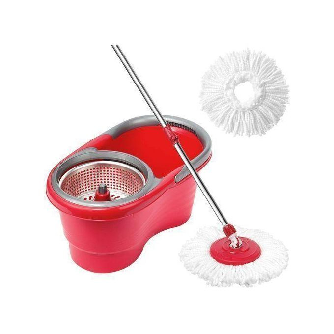 Floor Cleaning Mop 360 Degree Rolling Spin - Red