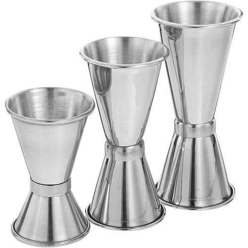 1 Piece Double Cocktail Jigger Bar Measuring Japanese Style Measuring Oz Cup Shot Glass Measure Cup for Bartending Bar Home Party-Silver