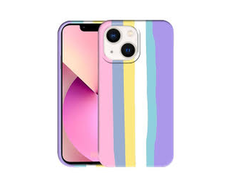 Colourful Matte Finish Rainbow SILICONE CASE WITH magsafe