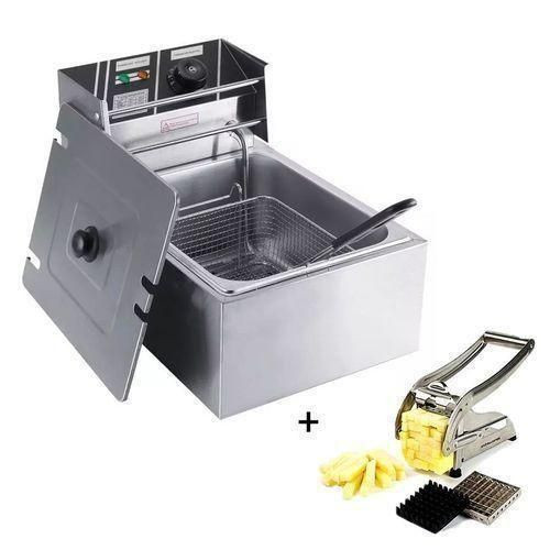 Chips Cutter Sold With A Deep Fryer Of 6 Liters-Silver