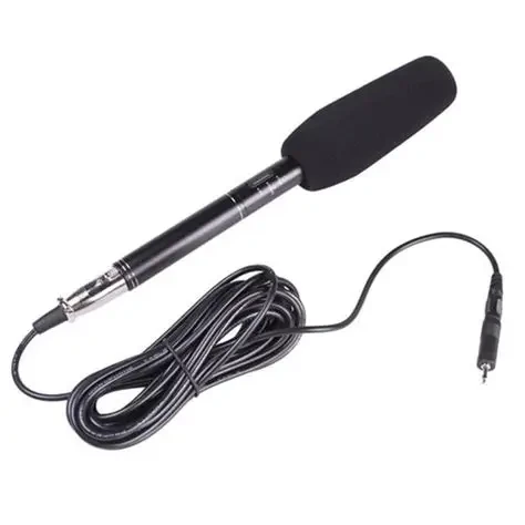Professional Super Uni-Directional Electret Condenser Microphone Boom For Mobile Phone, DSLR Cameras- Black