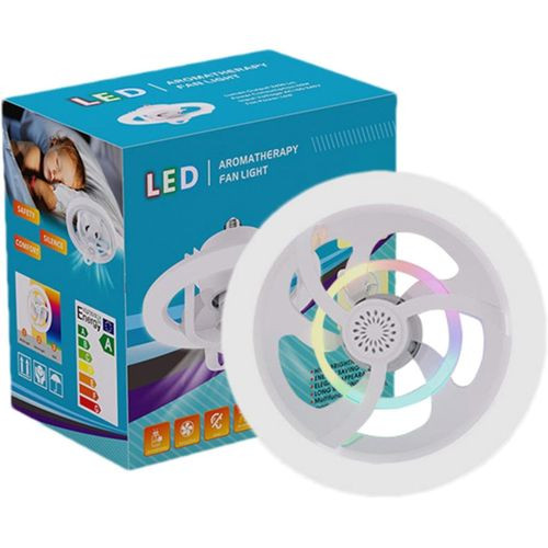 Socket Fan Light, Low Profile Ceiling Fans Light, Small Ceiling Fan with Light and Remote, 360° Rotating LED Ceiling Fan for Bedroom,Living Room,Dining Room - Multicolor