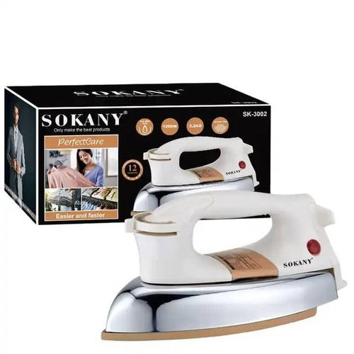 Commercial Dry Iron With Non Stick Ceramic Sole Plate Heavy Iron For Removing Stubborn Wrinkles From All Fabrics - Multicolor