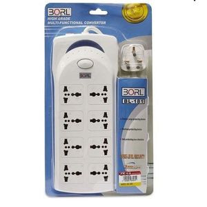 Borl High Grade 8 Ways Heavy Duty Extension Cable - White