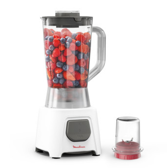 Moulinex blender 450W 2Jars 1.5L Blender Jug,Grinder and Ice Crushing - LM2B2127