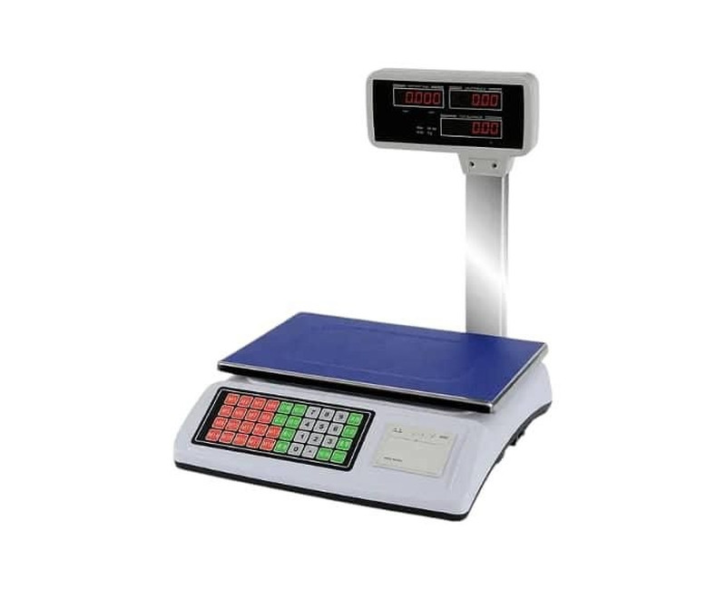 Electronic Digital Trade Commercial Scales 50 kg, Price Computing Platform Weighing Scale With Ticket Precision Accuracy With Printer- Multicolor