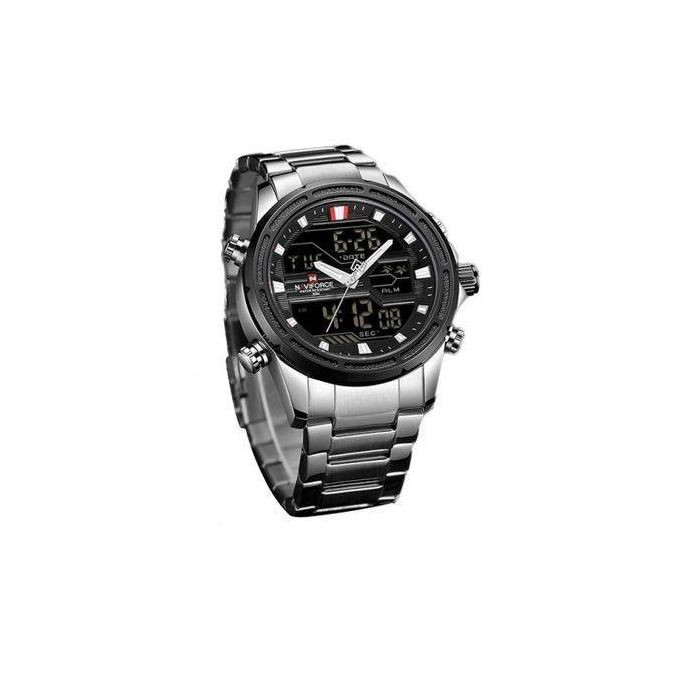 Stainless steel Dual Classy Watch For Men - Silver