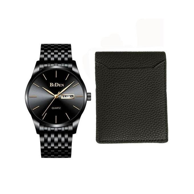 Pack Of Mens Designer Watch And A Wallet - Black,Black
