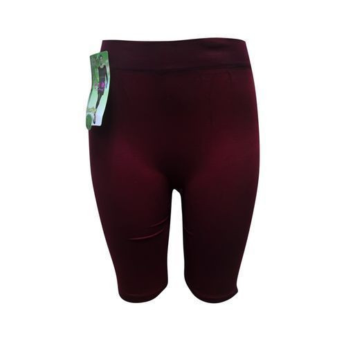 Women's Double Stripped Biker Tights - Maroon