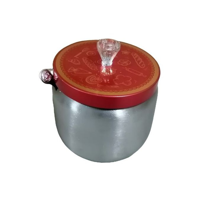 Steel Sugar Bowl With Spoon and Lid Container Jar Condiment Pot - Silver.