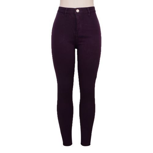 Ladies' High Waist Jeans - Purple