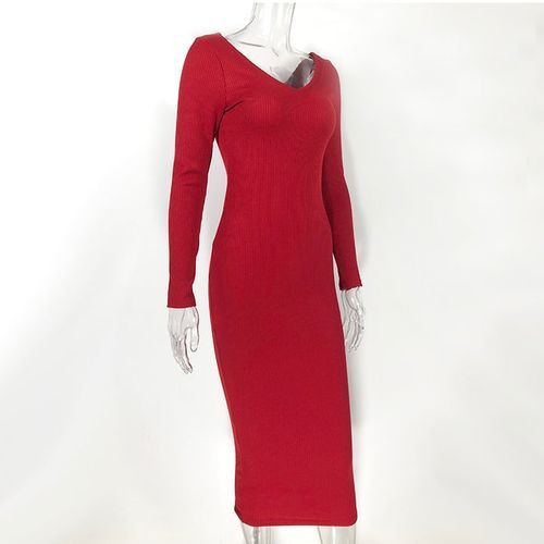 Ladies Designer Dress- Maroon - Red