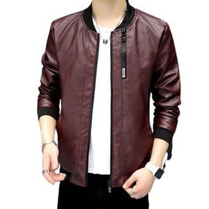 Men's Leather Jacket - Maroon