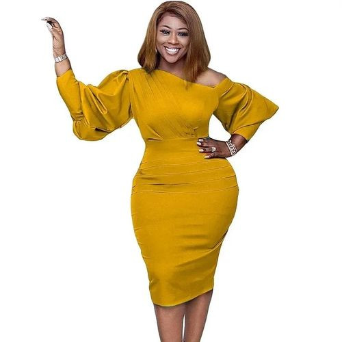 Ladies Skinny Office Ladies _ Yellow