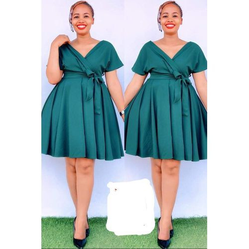 Women Elegant V Neck Evening Party Dress,Green