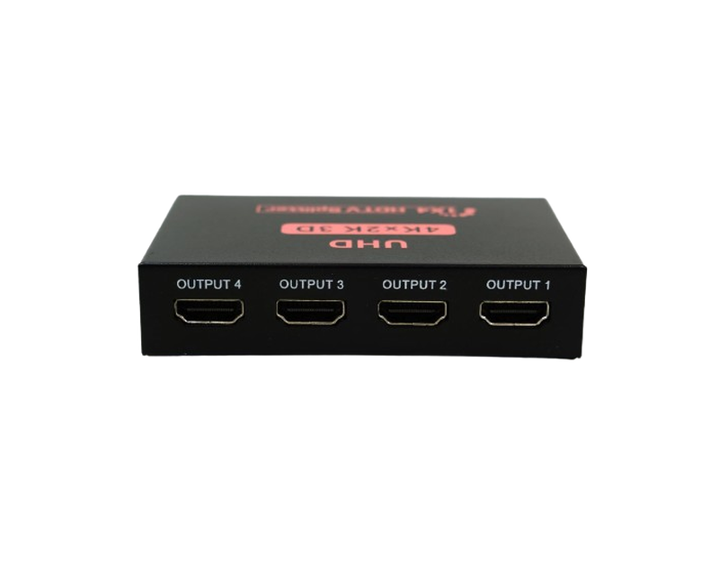 1 x 4 Way HDMI Splitter - Black