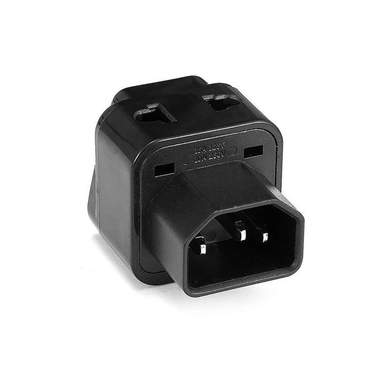 ADAPTOR UNIVERSAL UPS PLUG BLACK IEC C14 10A 250V