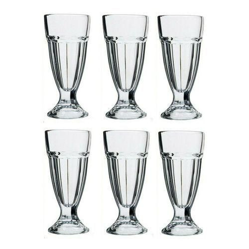 6 Pieces Set Of Milk Shakes Ice cream Cocktail Drinking Glasses-Transparent