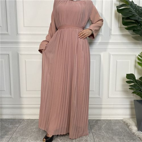 Muslim Set Jumpsuit Women Wide Leg Suit Islam Dubai Turkey - Pink