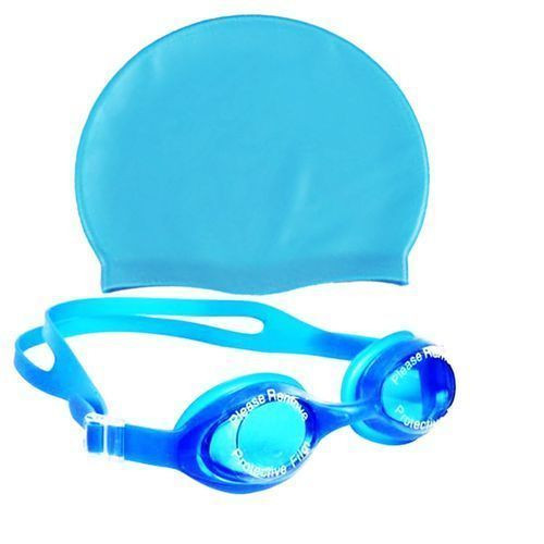 Swimming Gear Set Swimming Googles And Swimming Cap - Blue