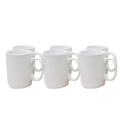 6 Pieces Set Of Big Tea Cups-White