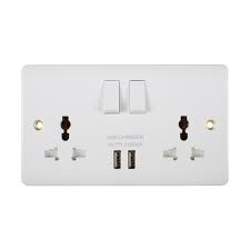 13AMP SOCKET TWIN WITH 2 USB SR 5213 UB-BK-TSNK