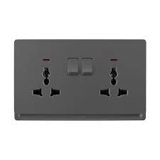 SR 13A 2G Switch Socket Black COMPLETE SR 5213-BK-TTSB