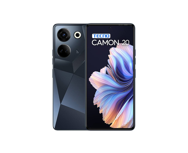 TECNO Camon 20 (CK6), 6.67″ AMOLED Display, 8 GB RAM (+8 GB Virtual), 256 GB ROM, 64 MP Triple Rear Camera, 32 MP Selfie, 5000 mAh (33 W Fast Charge), 4G Dual SIM – Black