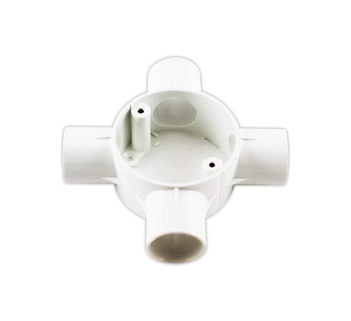 PVC Junction Box 4 Way WHITE - 20MM Tronic CP JUN4-20-WH