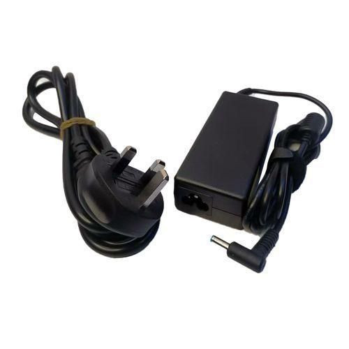 Blue Pin 65W 19.5V 3.33A Laptop Adapter Charger Plus Power Cable - Black