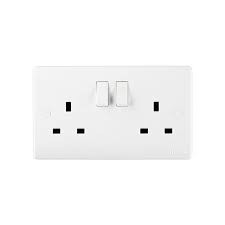 SR 13A 2G Switch Socket White COMPLETE SR 5213-WH-TTCH